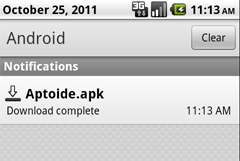 Aptoide Download Complete